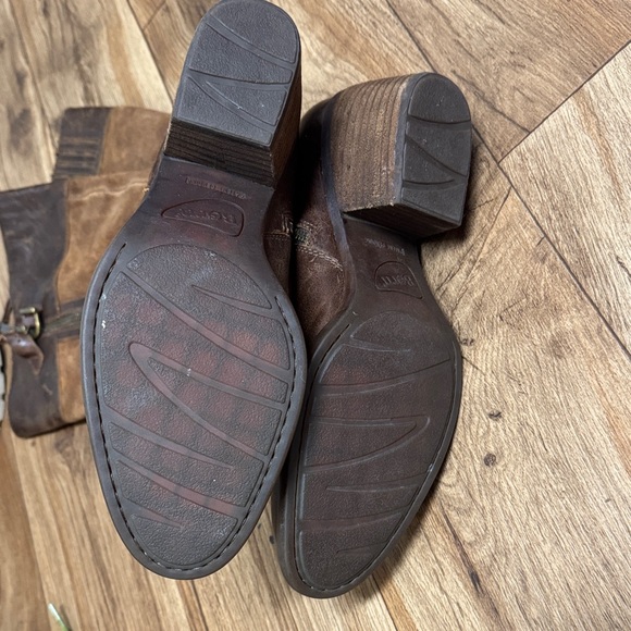 Born Two-Tone Brown Heeled Boots - Picture 3 of 3